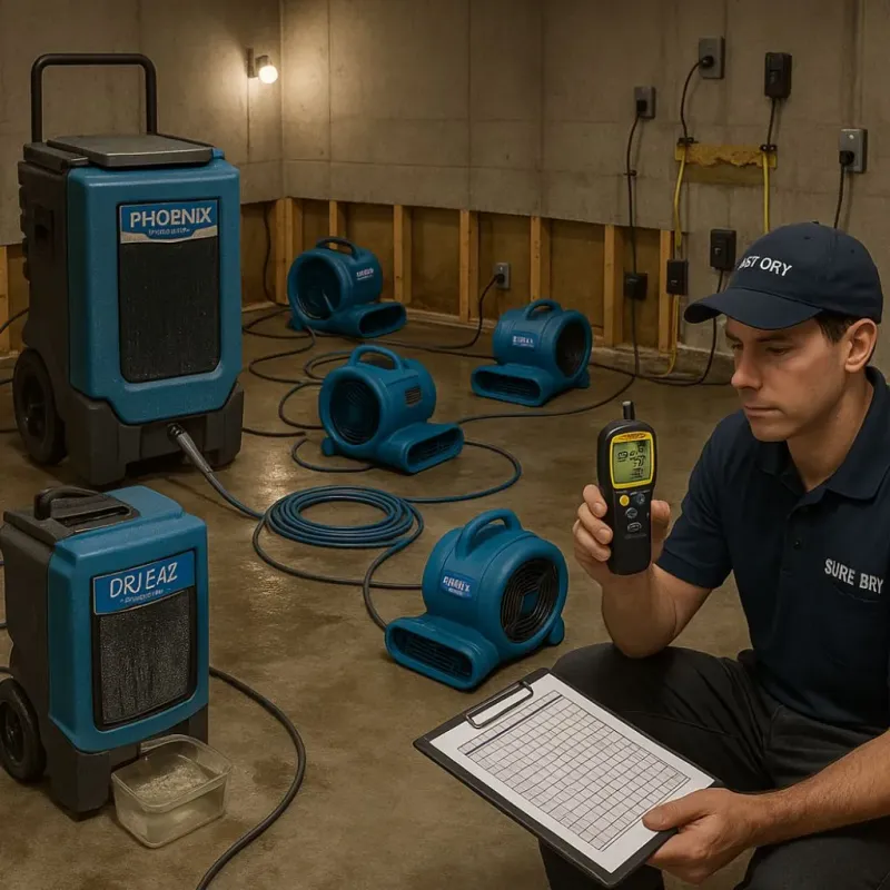 Structural Drying and Dehumidification process in Wentzville, MO